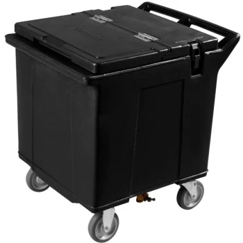 Carlisle IC225003 Black Cateraide™ 125 lb. Mobile Ice Bin with 2 Swivel Casters and 2 Fixed Casters