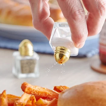 Choice 0.5 oz. Mini Salt and Pepper Shaker with Gold Top - 12/Pack