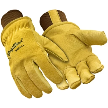 RefrigiWear 0313RGLDSML Gold Insulated Goatskin Leather Gloves - Small