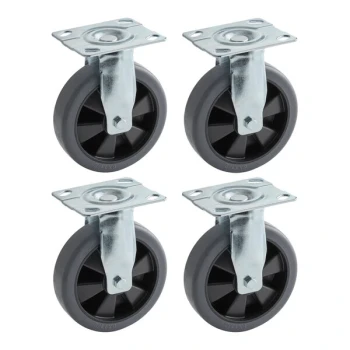 Lancaster Table & Seating 5 inch Caster with Poly Tread for Carpeted Luggage Carts - 4/Pack