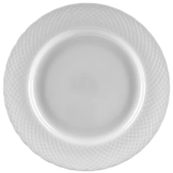 10 Strawberry Street WW0004 White Wicker 7 1/2" Porcelain Salad / Dessert Plate - 24/Case
