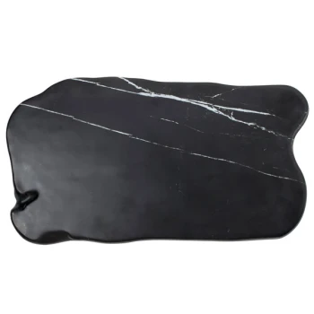 American Metalcraft MB17 17 3/8" x 9 7/8" x 5/8" Organic Shape Melamine Serving Board - Faux Black Marble