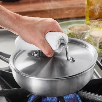Vigor SS3 Series 8 inch Stainless Steel Lid for Tri-Ply Pots and Pans