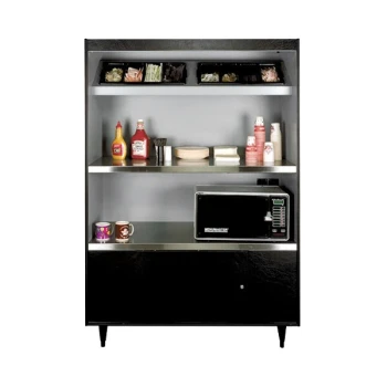 All State Manufacturing 49" x 23 1/4" x 72" Condiment Stand with Double Shelf and Two High Trays AS492-4-HTNL-2