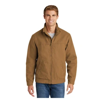 CornerStone CSJ40 Unisex Customizable Duck Brown Washed Duck Cloth Flannel-Lined Work Jacket - Medium
