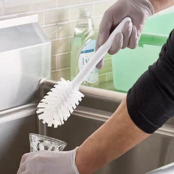Carlisle Sparta 12" White Carafe and Server / Bottle Cleaning Brush - 2 3/4" Bristle Diameter 40000EC02