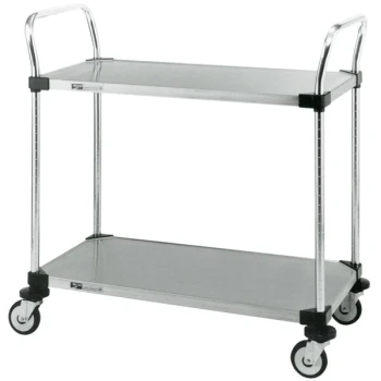 Metro MW103 Super Erecta 18" x 24" x 38" Two Shelf Standard Duty Stainless Steel Utility Cart