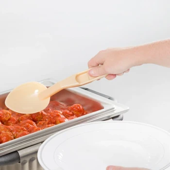 Cambro SPO11CW 11" Beige Camwear® Solid Salad Bar / Buffet Spoon
