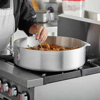 Choice 24 Qt. Standard Weight Aluminum Brazier with Cover