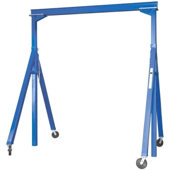 Vestil AHS-8-15-14 15' x 14' Steel Gantry Crane with Adjustable Height and Locking Casters - 8,000 lb. Capacity
