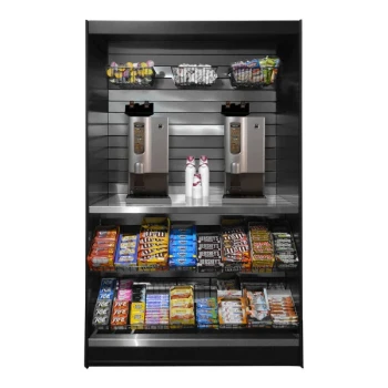 All State Manufacturing ASMMS492-Clark 49" x 23 1/4" x 78" Stainless Steel Micro Market Stand with Double Shelf and 24-Piece Display Kit