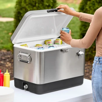 Choice 54 Qt. Stainless Steel Beverage Cooler