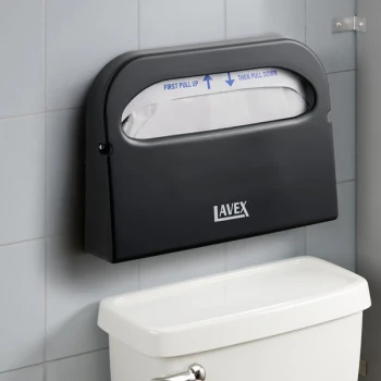 Lavex Black Surface-Mounted Plastic Toilet Seat Cover Dispenser