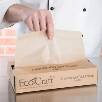 Bagcraft Packaging 016010 10" x 10 3/4" EcoCraft Interfolded Dry Wax Deli Paper - 6,000/Case