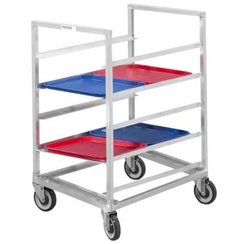 Channel 447S3 12 Tray Bottom Load Stainless Steel Cafeteria Tray Rack - Assembled