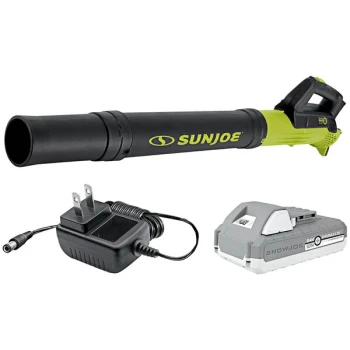 Sun Joe 24V-TB-LTE iON+ Cordless Compact Turbine Jet Leaf Blower with 2.0 Ah Battery and Charger - 24V