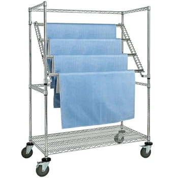 Quantum WRC-SW2460 60" x 24" x 69" Chrome Cascading Mobile Sterile Wrap Cart
