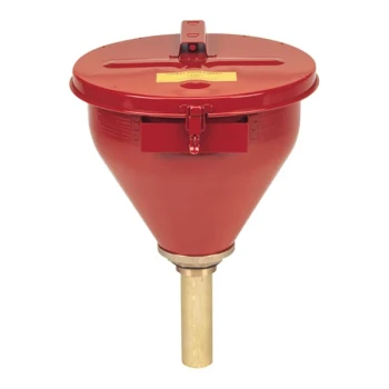 Justrite 10 3/4" Red Galvanized Steel Drum Funnel with 6" Flame Arrestor 08207