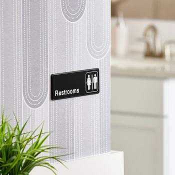 Lavex Black and White Unisex Restrooms Sign 9" x 3"