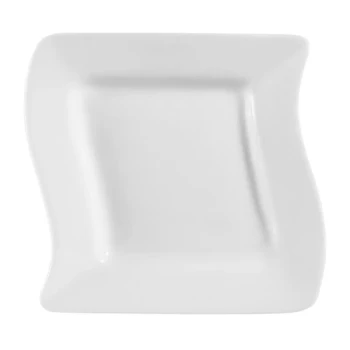 CAC SOH-6 Soho 6 3/4" Ivory (American White) Square Stoneware Plate - 36/Case