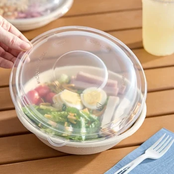 Dart 24-32 oz. Round Clear Plastic Dome Take-Out Lid - 300/Case