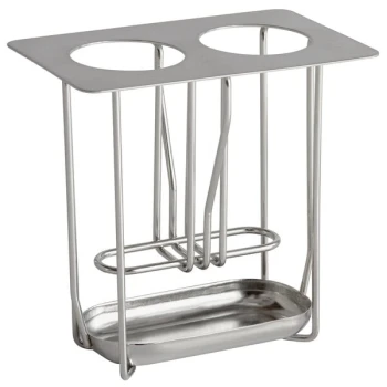 Vollrath 56116 Stainless Steel 2-Hole Squeeze Bottle Holder