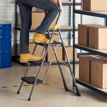 Cosco 11839GGO Commercial Gray 3-Step Folding Step Stool