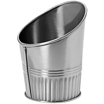 GET 3 1/2" Round Stainless Steel Angled French Fry / Side Dish Serving Cup