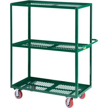 Little Giant 30" x 60" Green Perforated 3-Shelf Garden Truck 3MLP-3060-6PY-G - 1200 lb. Capacity