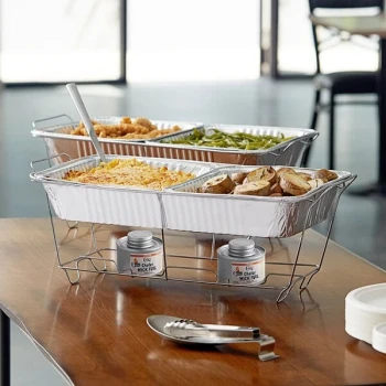 Choice Full Size Disposable Wire Chafer Stand Kit with 4 Hour Wick Fuel