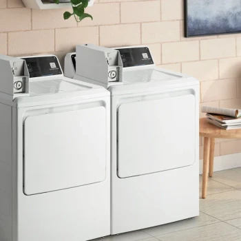 GE VTD56GASVWBCOIN 7.4 cu. ft. Front Load Gas-Powered Commercial Dryer - Coin Operated / App Payment