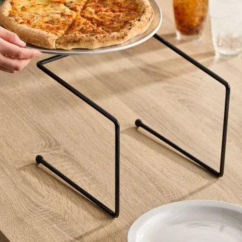American Metalcraft RSB312 9" x 9" x 7" Black Rubberized Pizza Stand