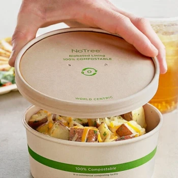 World Centric NoTree 24-32 oz. Compostable Wide Paper Lid - 300/Case