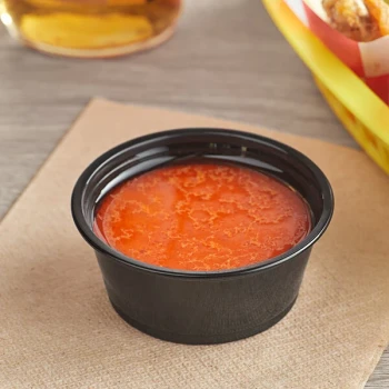 Choice 3.25 oz. Black Plastic Souffle Cup / Portion Cup - 2,500/Case