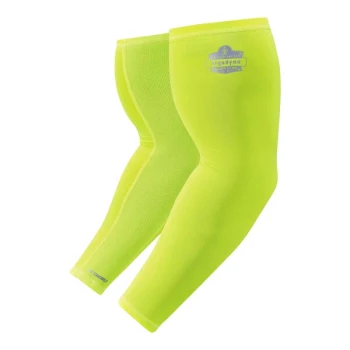Ergodyne Chill-Its 6690 Hi-Vis Lime Performance Knit Evaporative Cooling Arm Sleeves 12283 - Medium