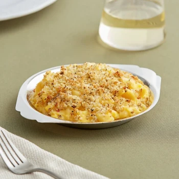 Choice 10 oz. Stainless Steel Round Au Gratin Dish