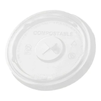 Fabri-Kal LGC12-24 Greenware 12, 16, 20, and 24 oz. Compostable Clear Plastic Lid with Straw Slot - 1,000/Case