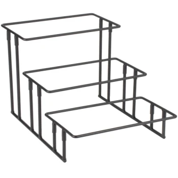 American Metalcraft IS18 Ironworks Three-Tier Stairstep Rectangular Display Stand
