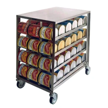 Lakeside PBCR1 PrisonBilt Half Size Stainless Steel Mobile #10 Can Rack