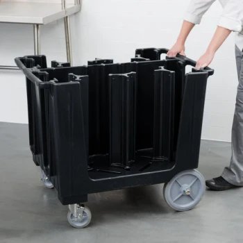 Cambro ADCS110 S Series Adjustable Black Dish Caddy with Vinyl Cover - 6 Column