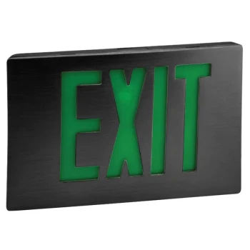 CLS 02-XAGBB-B1-SDT Thin Single Face Black LED Exit Sign with Green Lettering, Self-Diagnostic Feature, and Battery Backup