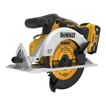 DeWalt 20V MAX XR 6 1/2" Cordless Brushless Circular Saw Kit with Rechargeable 5.0 Ah Lithium-Ion Battery, Charger, Blade, Accessories, and Storage Bag DCS565P1 - 900W