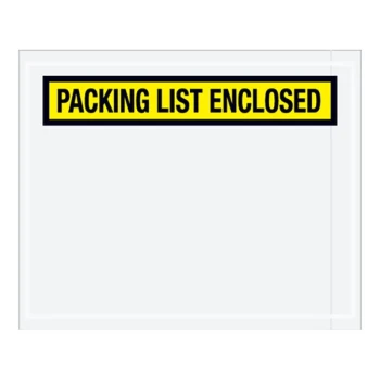 Lavex 4 1/2" x 5 1/2" 2 Mil Yellow Panel Face Printed Polyethylene Packing List Envelope - 1,000/Case