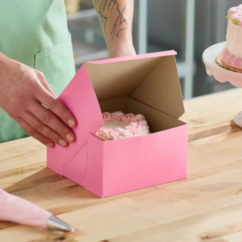 Southern Champion 7" x 7" x 4" Pink Cake / Bakery Box - 250/Case