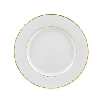 10 Strawberry Street GLD0004 7 3/4" Double Line Gold Porcelain Salad / Dessert Plate - 24/Case
