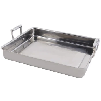 Bon Chef 60012 Cucina 5 Qt. Stainless Steel Roasting Pan - 14 3/4" x 12" x 2 1/4"