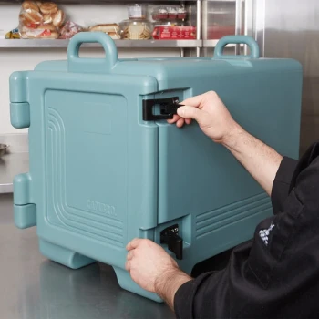 Cambro UPC300401 Ultra Pan Carrier® Slate Blue Front Loading Insulated Food Pan Carrier - 4 Full-Size Pan Max Capacity