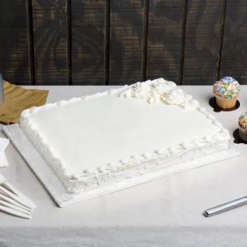 Enjay 1/2-1331834W12 18 3/4" x 13 3/4" Fold-Under 1/2" Thick Half Sheet White Cake Board