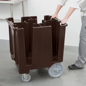 Cambro DCS950131 Versa Dark Brown Dish Caddy with Vinyl Cover - 5 Column
