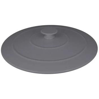 RAK Porcelain Chef's Fusion 11" x 1 15/16" Stone Gray Porcelain Cocotte Lid - 4/Case